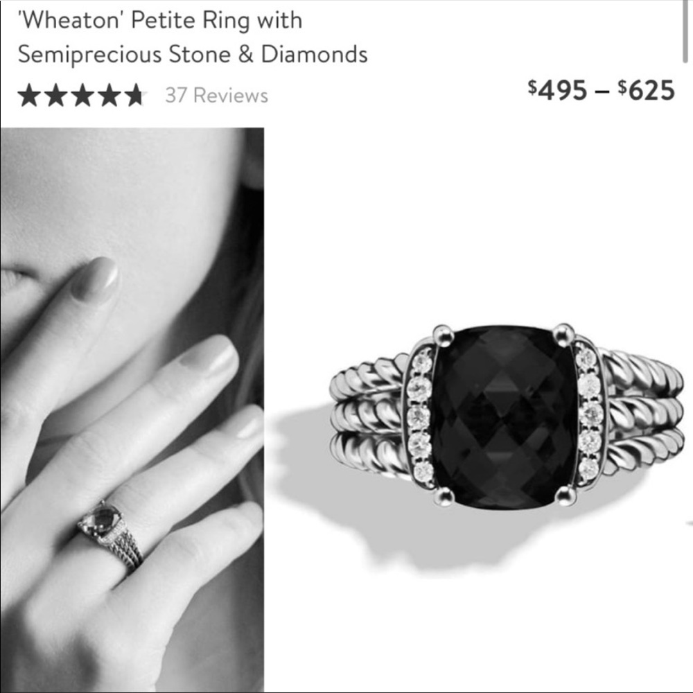 David Yurman sz 5 Petite Black Onyx Weaton Ring